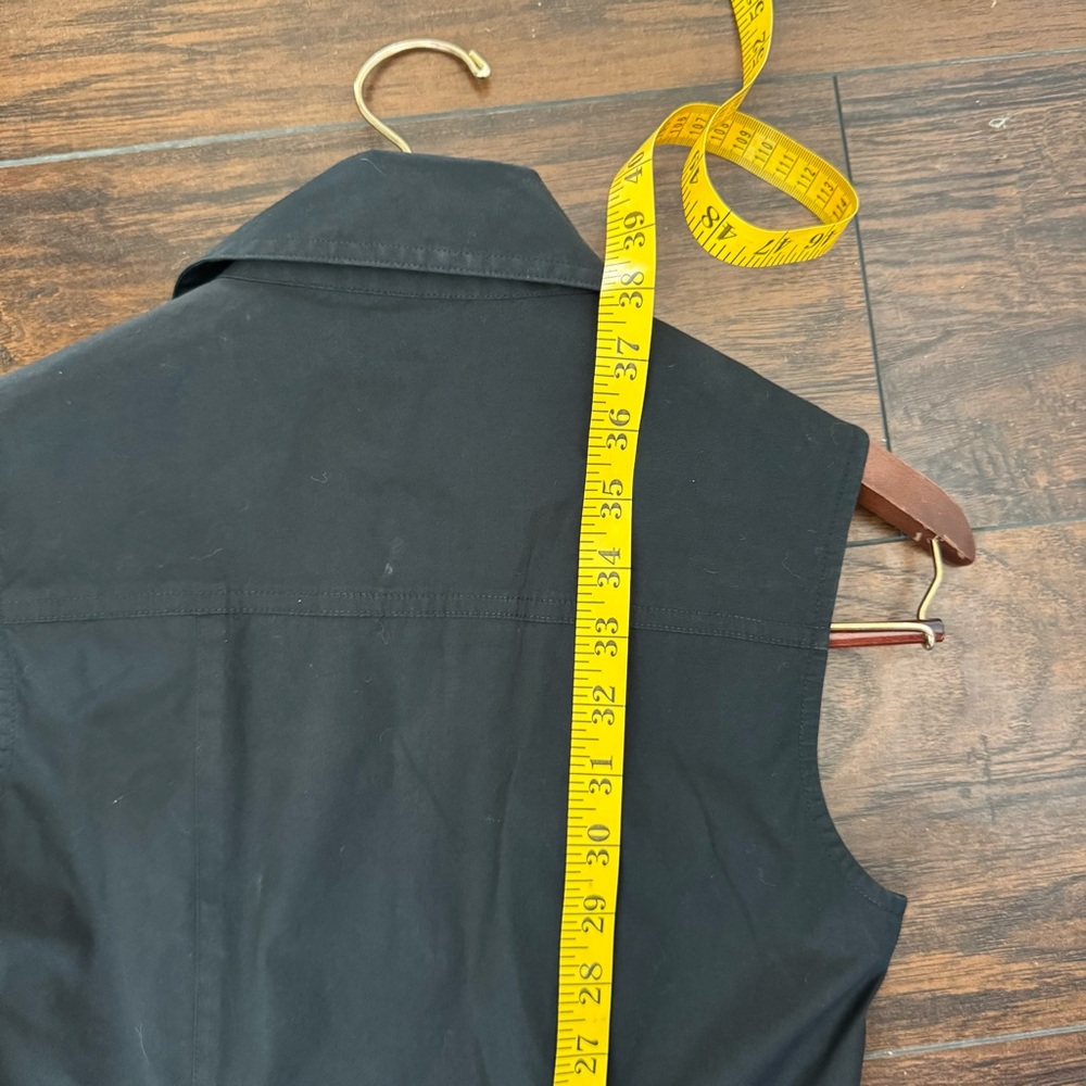 Ann Taylor Button-Down Fit & Flare Black Shirtdress Collar Pleated Sleeveless 2 - Picture 10 of 10